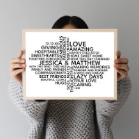 Personalized Typography Word Cloud for Couples