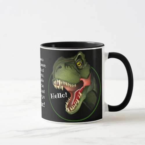 Personalized Tyrannosaurus Rex Dinosaur Mug