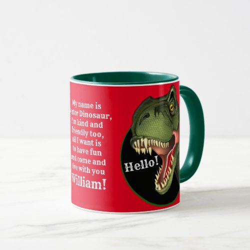 Personalized Tyrannosaurus Rex Dinosaur Mug