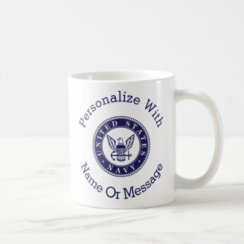 Personalized US Navy Emblem Coffee Mug