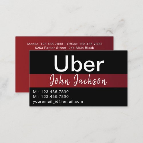  Personalized Uber Business Cards