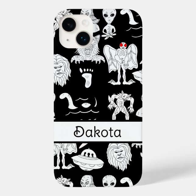 Personalized UFO, Alien, Bigfoot Cryptid  Case-Mate iPhone Case (Back)