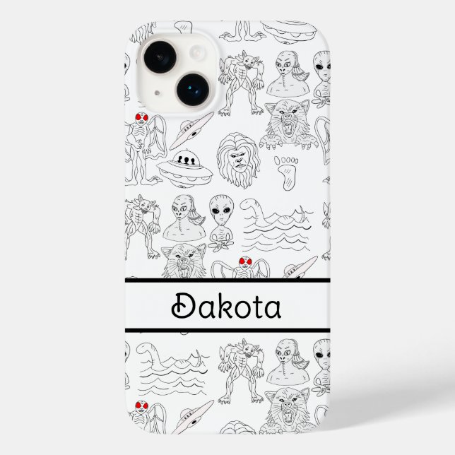 Personalized UFO, Alien, Bigfoot Cryptid   Case-Mate iPhone Case (Back)