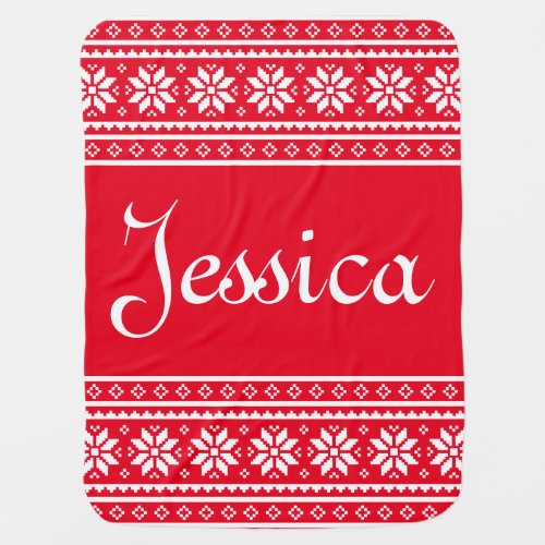 Personalized Ugly Christmas Sweater baby blanket