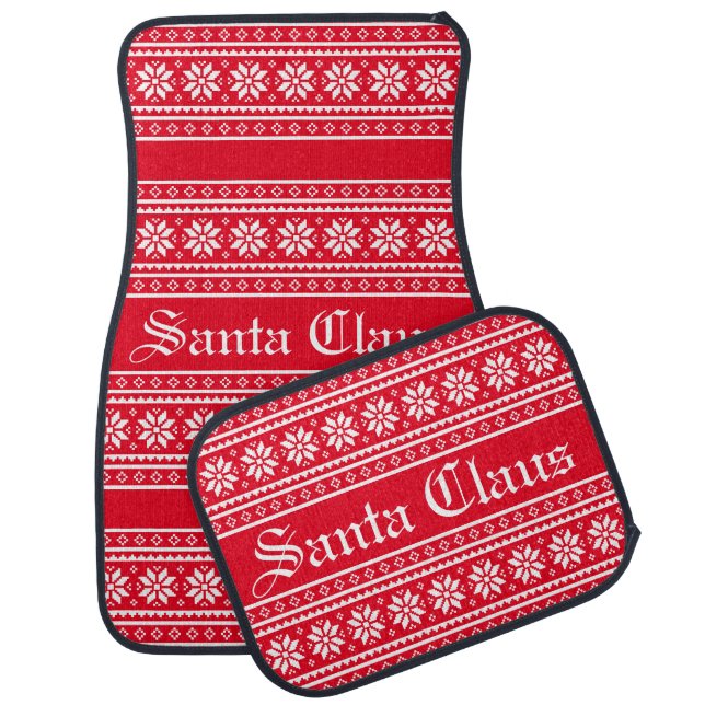 Personalized Ugly Christmas Sweater car mat set (Set)