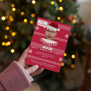 Personalized Ugly Christmas Sweater Holiday Party Invitation