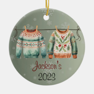 Personalized Ugly Christmas Sweater Ornament