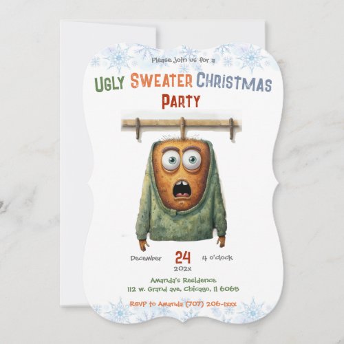 Personalized  Ugly Sweater Christmas Party Invitation