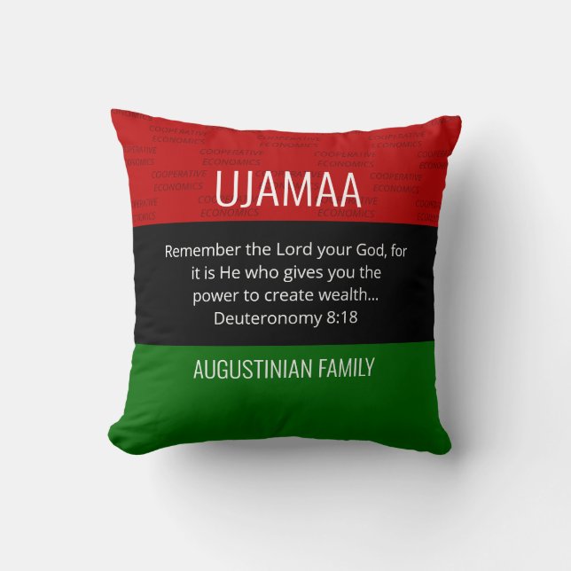 Personalized UJAMAA Kwanzaa Throw Pillow (Front)