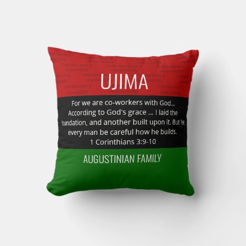 Personalized UJIMA Kwanzaa Throw Pillow