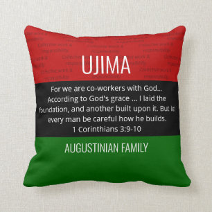 Personalized UJIMA Kwanzaa Throw Pillow