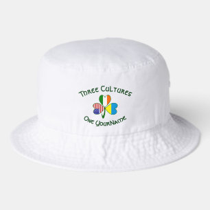 Personalized Ukraine Ireland USA Flag Shamrock Bucket Hat