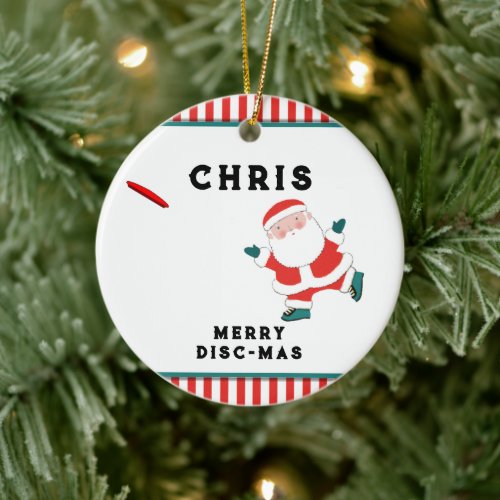 personalized ultimate frisbee Christma collectible Ceramic Ornament