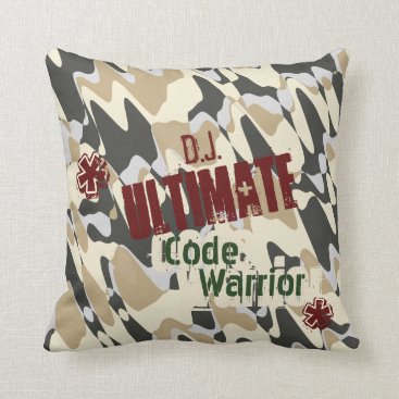 Personalized Ultimate Warrior Camouflage Tan Throw Pillow Personalized Ultimate Warrior Camouflage Tan Throw Pillow