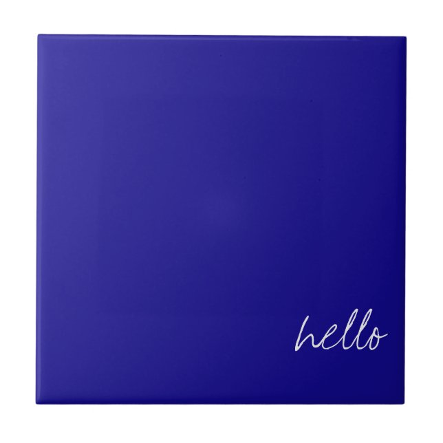 Personalized Ultramarine Blue Ceramic Tile (Front)