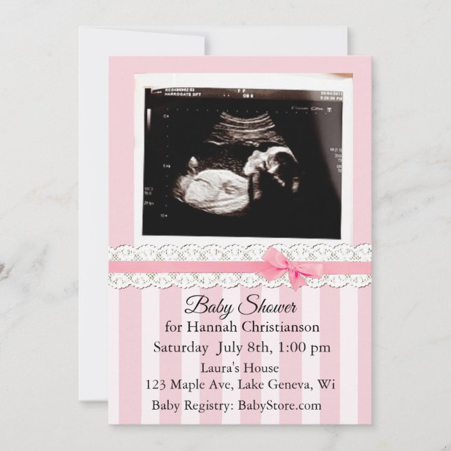 Personalized Ultrasound Baby Shower Invitations (Front)
