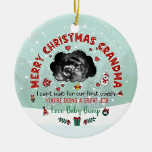 Personalized Ultrasound Ornament Grandma Can'T Wai