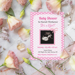Personalized Ultrasound Picture Baby Shower Invitation