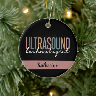 Personalized Ultrasound Technologist Gifts Ceramic Ornament