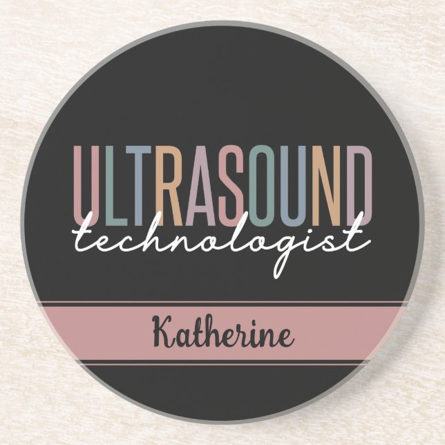Personalized Ultrasound Technologist Gifts Coaster (Front)