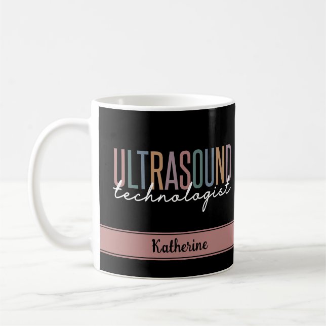 Personalized Ultrasound Technologist Gifts Coffee Mug (Left)