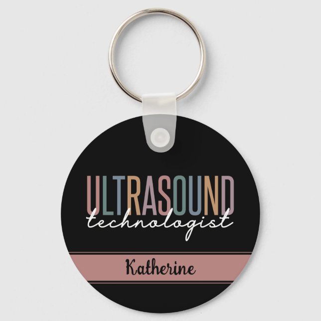 Personalized Ultrasound Technologist Gifts Keychain (Front)