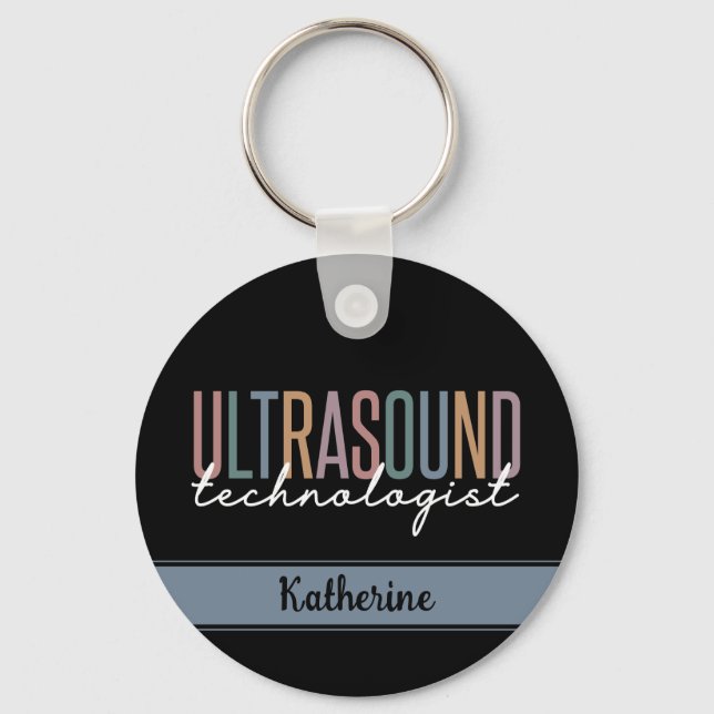 Personalized Ultrasound Technologist Gifts Keychain (Front)