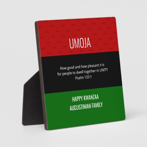 Personalized UMOJA Unity Happy Kwanzaa Plaque