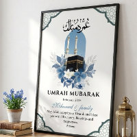 Personalized Umrah Mubarak Islamic Wall Art Poster