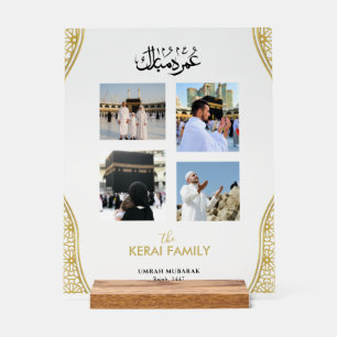 Personalized Umrah Mubarak Photo Collage Acrylic Sign