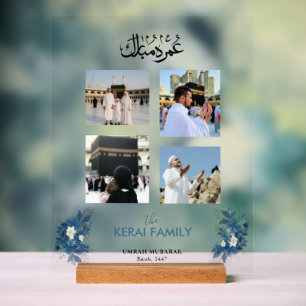 Personalized Umrah Mubarak Photo Collage Acrylic Sign