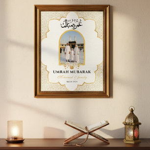 Personalized Umrah Mubarak Photo Poster Custom I