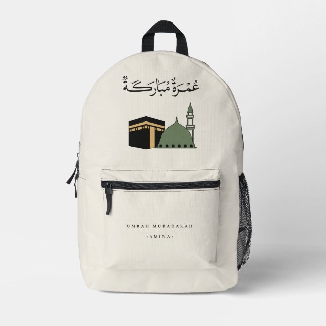 Personalized Umrah Mubarak  Printed Backpack (Front)