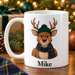Personalized Uncle Christmas Mug Cute Reindeer