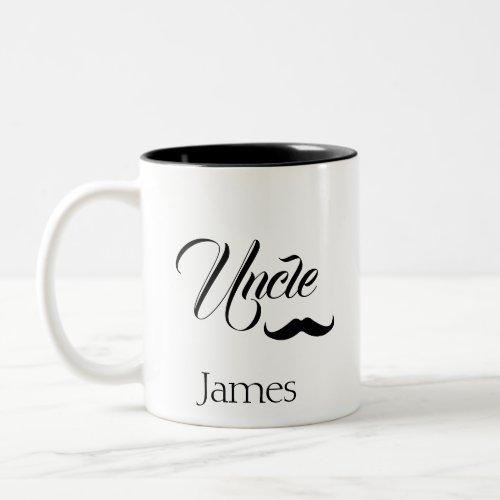 Personalized Uncle Name  Monogram Simple Chic Two_Tone Coffee Mug
