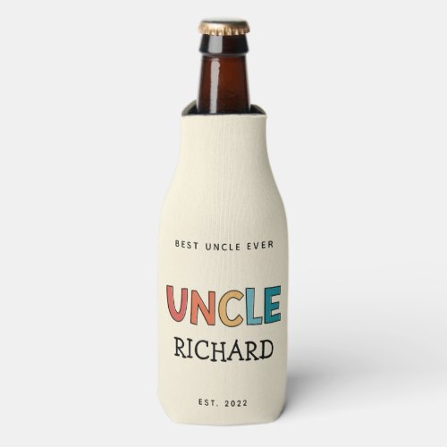 Personalized Uncle Retro Gift Best Uncle Ever Cute Bottle Cooler