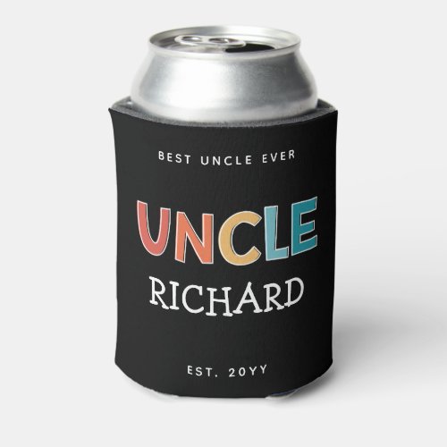 Personalized Uncle Retro Gift Best Uncle Ever Cute Can Cooler