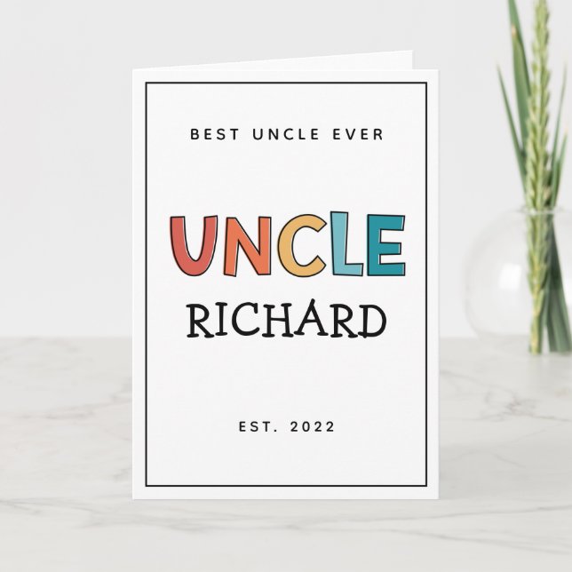 Personalized Uncle Retro Gift Best Uncle Ever Cute Card (Front)