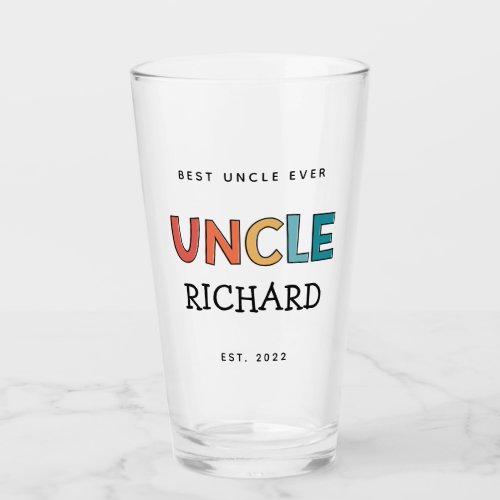 Personalized Uncle Retro Gift Best Uncle Ever Cute Glass