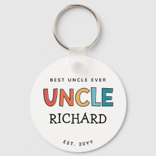 Personalized Uncle Retro Gift Best Uncle Ever Cute Keychain