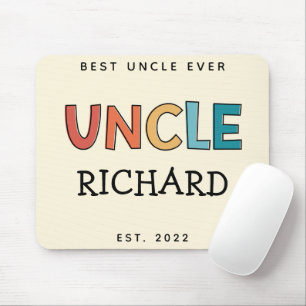Personalized Uncle Retro Gift Best Uncle Ever Cute Mouse Pad