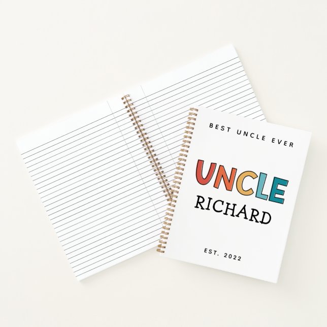 Personalized Uncle Retro Gift Best Uncle Ever Cute Notebook (Inside)