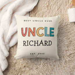 Personalized Uncle Retro Gift Best Uncle Ever Cute Throw Pillow