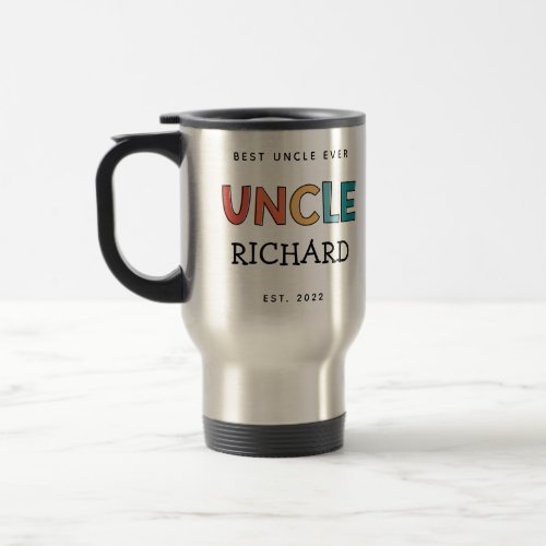 Personalized Uncle Retro Gift Best Uncle Ever Cute Travel Mug