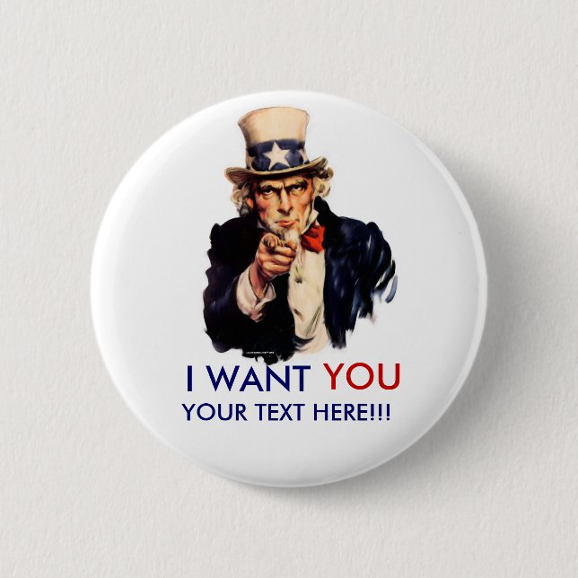 Personalized Uncle Sam Button (Front)