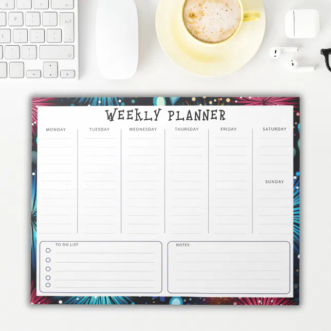 Personalized Undated Vertical Weekly Planner Notepad | Zazzle