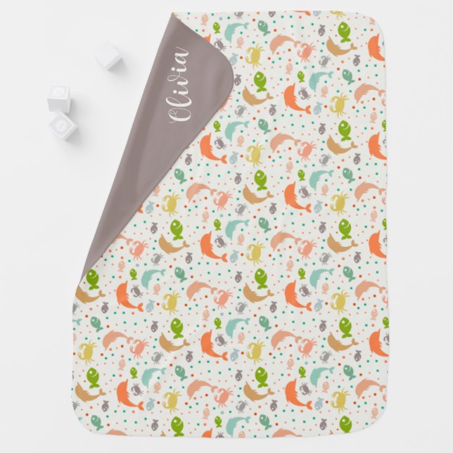 Personalized Under The Sea   Baby Blanket (In Situ)