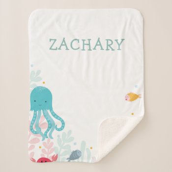 Personalized Under The Sea Baby/kid Sherpa Blanket by OS_Designs at Zazzle