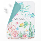 Personalized Under the Sea Baby Receiving Blanket Personalized Under the Sea Baby Receiving Blanket