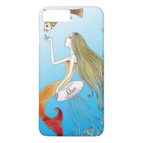 Personalized under the sea beautiful mermaid iPhone 8 plus7 plus case